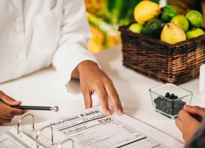 Bilan alimentaire avec des fruits et légumes