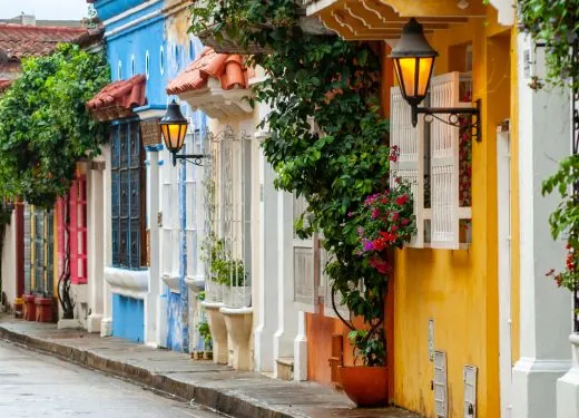 Rue colorée de Cartagena de Indias